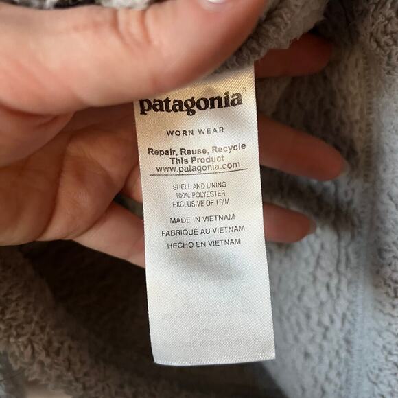 Patagonia Los Gatos Light Gray 1/4 Zip Sherpa Pullover Size Large - Picture 6 of 6